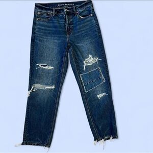 American Eagle super high rise ankle straight leg jeans, stridgid, size 10